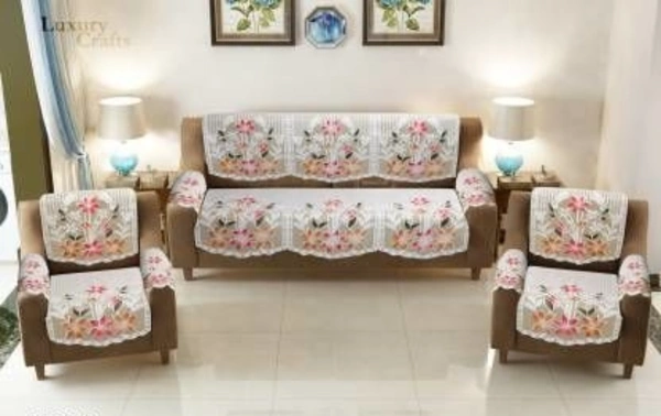 Graceful Versatile 5 Seater Cotton Sofa Cover Sets - Free Size, Cotton, Floral, Multipack of1